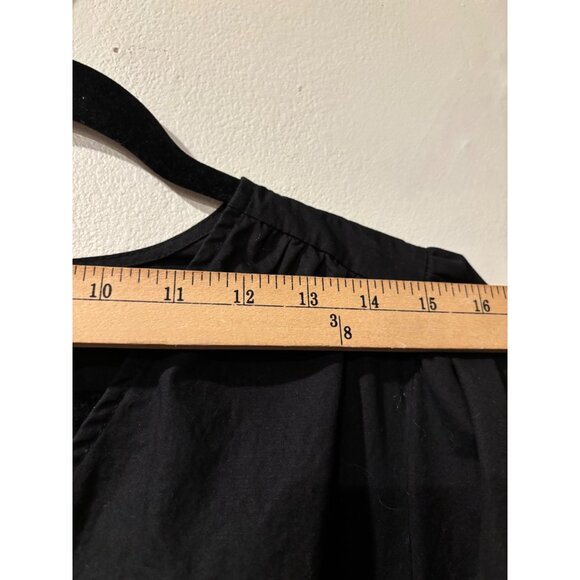 French Connection Black Puff Sleeve Midi Dress With V-Neckline & Tiered Skirt Wo - Picture 10 of 14